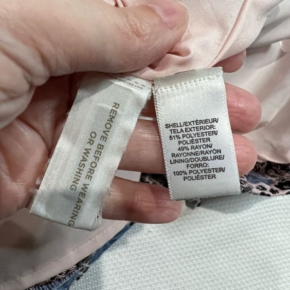 Loft Pink & Blue Floral Butterfly Print Mini A Line Skirt - Picture 7 of 8